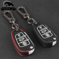 wenminr 3 Button Carbon Fiber Leather Car Remote Key Fob Cover Case For Audi A3 8L 8P A4 B6 B7 B8 A6 C5 C6 4F RS3 Q3 Q7 TT