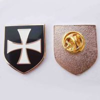 M222 10PCS wholesale freemason brooch pins badges masonic lapel badge white cross knights shield lapel pin