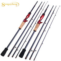 Souilang 1.8m 2.1m 2.4m Casting Fishing Rod 100 Carbon Surper Hard Fishing Pole 4 Sections Casting Lure Fishing Rod De Pesca