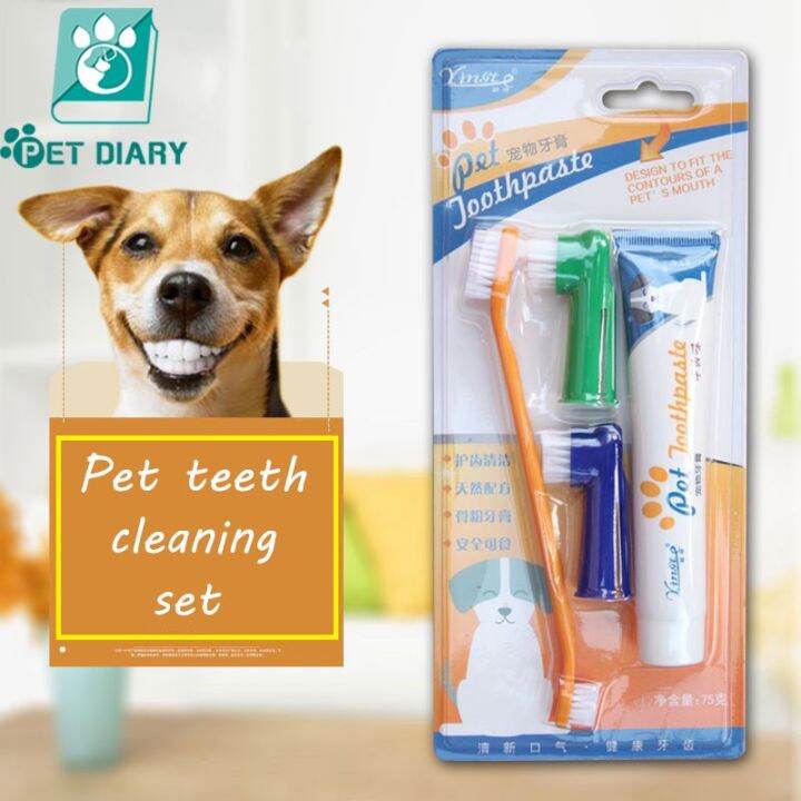 Pet Supplies Cat Dog Toothbrush and Toothpaste for dogs Set Mouth