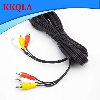 QKKQLA 0.5M 1M 3M 5M 3 Rca Male To 3 Rca Female 3Rca M F Video Cable Connectors Av Line Extension Cord Adapter