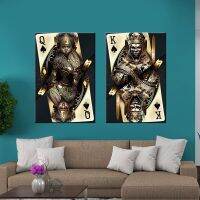 King And Queen เล่นไพ่ Wall Art ภาพวาดผ้าใบ Modern Art โปสเตอร์โปสเตอร์และพิมพ์สำหรับ Home Room Decor