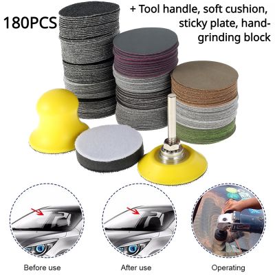 【LZ】✿♟☏  180PCS 2 Inch Sandpaper Disk Sanding Abrasive Polish Pads Plate Sanding Sheet Polishing Kit Discs Grit 60-1000 For Dremel Tools