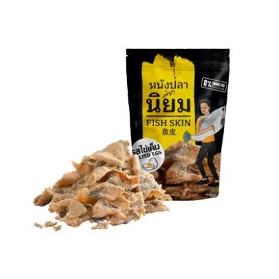 📌 Mahaniyom Fish Skin Salted Egg 100g มหานิยม หนังปลาไข่เค็ม 100g (จำนวน 1 ชิ้น)