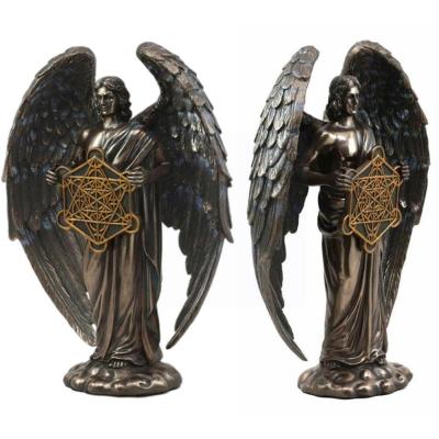 1Pcs Bronzed Resin Statue Guardian Angel With Sword Angel Decorations Home 2022 Figurine New Ornaments Garden Big Statues