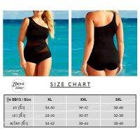 thaimultishop BikiniTime (XL-3XL) SB13 ชุดว่ายน้ำแฟชั่นสาวอวบ วันพีซสีดำซีทรูสุดเซ็กซี่ กระชับหุ่นสวย บิกินี่สาวอ้วน สาวบิ๊กไซส์ บริการเก็บเงินปลายทาง