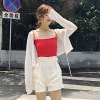 【Ready Stock】Korean summer cardigan strap chiffon shawl sunscreen top