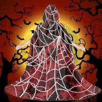 【CC】 Gothic Bloody Web Cemetery Grave Tombstone Partten Men Childrens Cape Costume