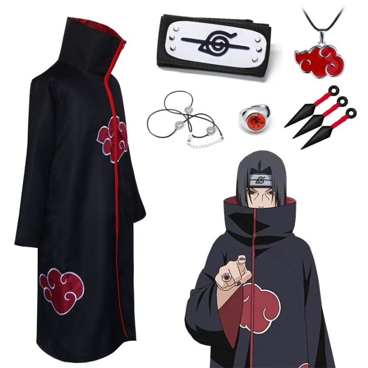 3 Pics Naruto Cloak Sasuke Uchiha Cape Cosplay Itachi Clothing