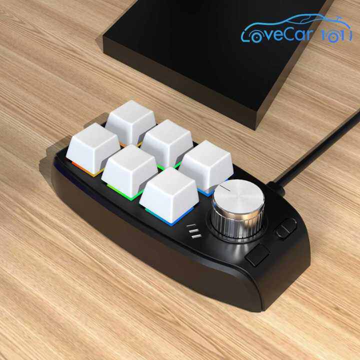 RGB Mechanical Keyboard 6 Keys 1 Knob Wired/Wireless Programming ...