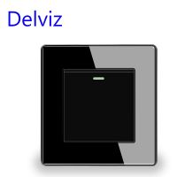 【DT】hot！ Delviz 16A Wall Switch Fluorescent display panelEffect of glass 1 gang 2 way Push