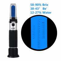 Portable Honey Refractometer Beekeeping Tester Bees 58-90 Brix 38-43 Be (Baume) 12-27 Water Range Tri-scale Measurement