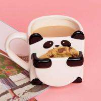 PANDA HUG MUG น่ารักสร้างสรรค์แพนด้าอาหารเช้าเซรามิกแก้วนมถ้วยใส่คุกกี้ถ้วย