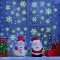Christmas Luminous Snowflake Window Sticker Glow In The Dark Decal Kids Baby Room Indoor Wall Stickers New Year Christmas Decor