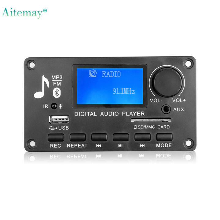 Aitemay Bảng Giải Mã WMA Bluetooth  Mô-đun Radio FM USB TF USB Âm Thanh  Xe Hơi 12V Hỗ Trợ Ghi Âm Với Điều Khiển Từ Xa 