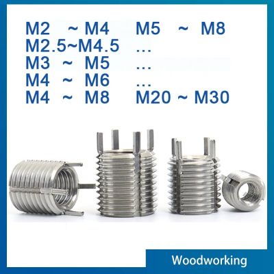 M2-M4 ~ M20-M30 303 Stainless Steel Thread Repair Insert Self-tapping Bushing with Plug Screw Sleeve Nuts Nails Screws Fasteners