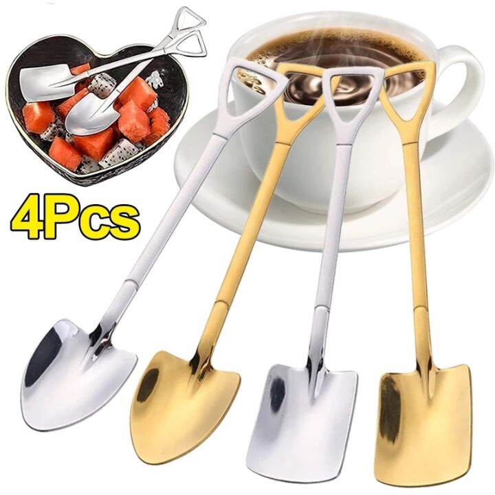 4pcs Stainless Steel Watermelon Spoon Dessert Spoon Creative Ice