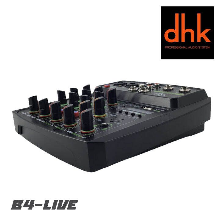 dhk-b4-live-มิกเซฮร์-4-ch-สามรถเชื่อมต่อบลูทูธ-และเล่น-usb-ได้-สินค้าใหม่แกะกล่อง-รับประกันสินค้า-1-ปี