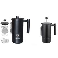 1200Ml Coffee Maker Stainless Steel Double Wall French Press with Hourglass and Coffee&amp;Tea Brewing Pot