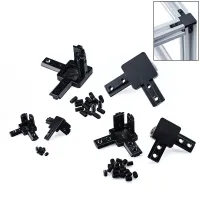 20/30/40 Series 3 Way End Angle Bracket Connectors Three Way Hidden Corner with Set Screws for Aluminium Profile Hand Tool Parts Accessories