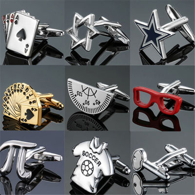 Luxury Novelty Silver Cufflinks for Mens Gold Cufflink Vintage Crystal Shirt Cuff Links Collar Pin Wedding Suit Accessories B049