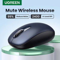 UGREEN เมาส์ไร้สาย Ergonomic Shape Silent Click 2400 DPI สำหรับ แท็บเล็ตคอมพิวเตอร์แล็ปท็อป PC Mice Quiet 2.4G เมาส์ไร้สาย