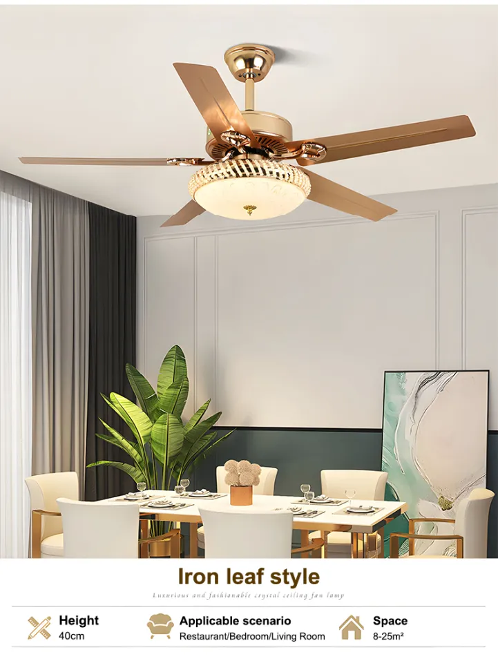 Stainless Steel Ceiling Fan With Led Light 