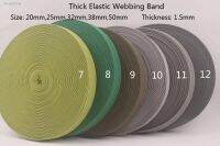 ☬☍ 38mm wide 10 yards a lot 1.5mm thick high strenth high quality elastic webbing band ( Fluorescent GreenMilitaryGrey)