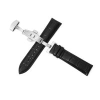 ◇◇ Genuine Leather Watch Belt Push Button Hidden Clasp Leather Band Mens Watch Accessories Mens and Womens Watch Strap