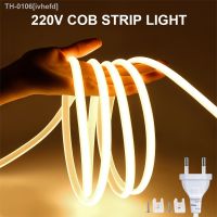 ⊕ ivhefd COB Strip para iluminação exterior Tape Plug 220V CRI RA90 Iluminação de jardim FOB Quarto e cozinha 20m 40m