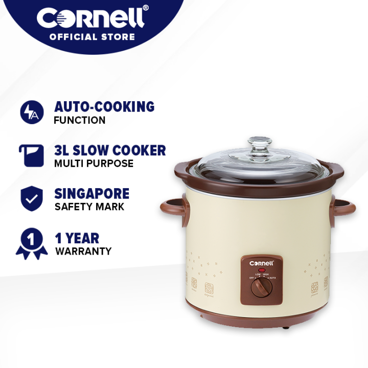 Cornell Electric Slow Cooker 3L Ceramic Pot CSCD35C - Amtek Marketing  Services Pte Ltd