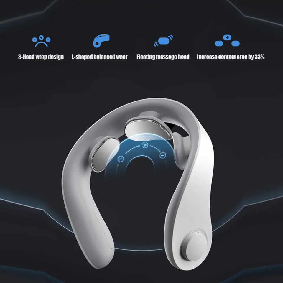 Jeeback G5 Electric Cordless Neck Massager TENS Pulse Relieve Neck Pain 4  Modes 8 Intensity Heating Hot Compress Correct Bad Posture Cervical 