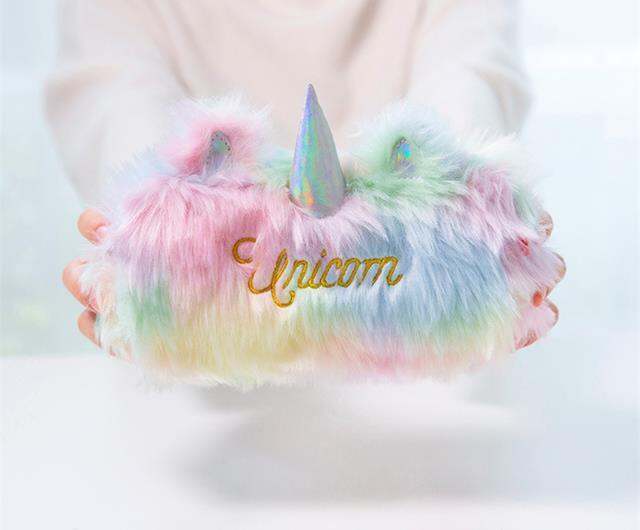 cc-color-faux-fur-unicorn-wallet-storage-stationery-pencilcase-handbag-purse