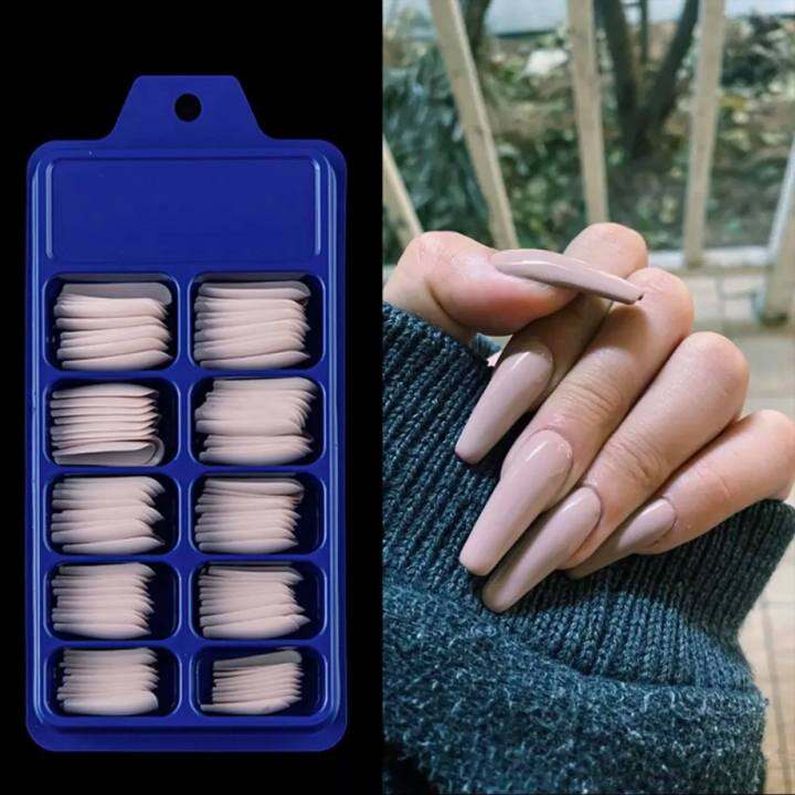 Fake nail with glue set 100Pcs/set Acrylic pure Color Full Cover