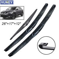 ●☏ Xukey 3Pcs Front Rear Windshield Wiper Blades Set For Nissan Qashqai J11 2018 2017 2016 2015 2014 2013 26 quot;17 quot;12 quot;