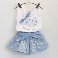 summer baby girl fashion Cotton print clothing set