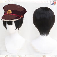 Toilet Bound Hanako Kun 35cm Short Black Wig Yugi Amane Heat Resistant Synthetic Hair Cosplay Hat Anime Wigs + Wig Cap