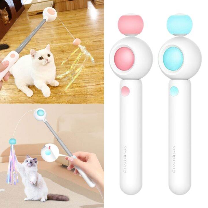 cat-feather-ของเล่น-feather-teaser-stick-wand-pet-retractable-สีสัน-interactive-feather-catcher-product-for-kitten