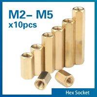 10 ชิ้น/ล็อต Hex หญิงหญิง M2 M2.5 M3 M4 M5 ทองเหลือง standoff spacer หกเหลี่ยมสตั๊ด Spacer Hollow เสาสกรู-xnbno5044