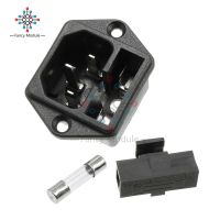 【COOL】 kgcwmw 1ชิ้น AC 250V 10A IEC320 C14ชายสายไฟ Inlet Socket Power Adapter Core 5*20มม.250V 10A ฟิวส์