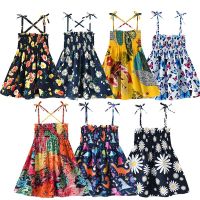 2021 Kids Summer Dress For Girls Bohemia Flower Sling Cool Cotton Dresses Children Sleeveless Sundress Chothing 2 3 4 5 6 Years  by Hs2023