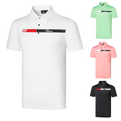 ENVY☬02titleist เสื้อยืดแขนสั้นสำหรับผู้ชายใส่ตีกอล์ฟใหม่สำหรับฤดูใบไม้ผลิและฤดูร้อนเสื้อโปโลเสื้อคลุมสันทนาการกันรอยยับระบายอากาศแห้งเร็ว