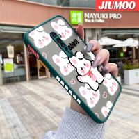 เคส JIUMOO สำหรับ OPPO Reno 2 Reno 2F Reno 2Z Reno2 F Reno2 Z เคสการ์ตูนกระต่ายสีขาวบางขอบสี่เหลี่ยมด้านดีไซน์ใหม่มีน้ำค้างแข็งโปร่งใสกันกระแทกเคสมือถือแข็งปลอกซิลิโคนคลุมทั้งหมดกล้องป้องกัน Softcase