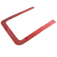 Car Interior Front Center Console Storage Box Frame Trim Cover Fit for Ford F-150 2015 2016 2017 2018 2019 2020 Red Carbon Fiber