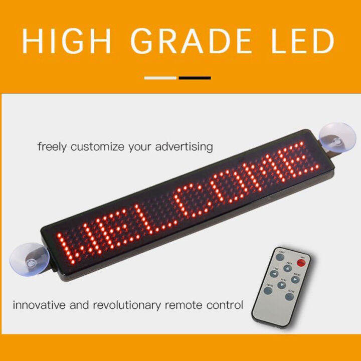 12V Car LED Programmable Sign Moving Scrolling Message Display Board