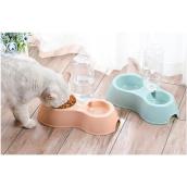 HCM Bát ăn đôi kèm bình nước tự động cho thú cưng chó mèo