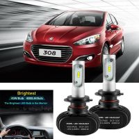 สำหรับ Peugeot 308 (T9) ปี2007- 2017หลอดไฟคู่ H7ไฟหน้ารถมอเตอร์ไซค์แบบ LED 80W 8000LM 6000K สีขาวอุปกรณ์เสริม