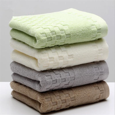 32x74cm Solid Color Plaid 100% Cotton Washcloth For Adult Absorbent Home Bathroom Hand Towel