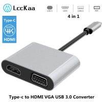 LccKaa 4K Type-C to HDMI-compatible VGA USB 3.0 Hub Adapter for MacBook Pro Air Huawei Matebook P30/P20 Lenovo/Xiaomi Notebook