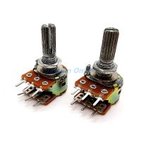 【HOT】☾ 2pcs WH148 1K 10K 20K 50K 100K Shaft Amplifier Stereo Volume Potentiometer B1K B10K B20K B50K 6Pin 20mm